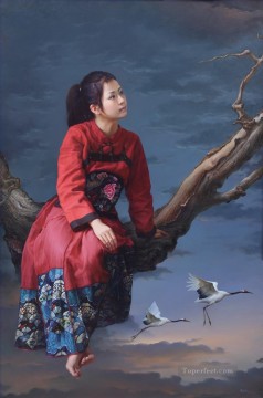 中国 Painting - 美しい中国人の女の子